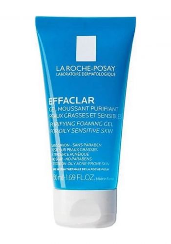 جل رغوي منظف للبشرة الدهنية والحساسة 50 مل من لاروش بوزيه  La Roche Posay 50ml Effaclar Gel