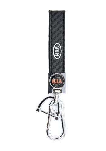 Leather Carbon Keychain - Kia  ميدالية مفاتيح كاربون جلد شعار كيا