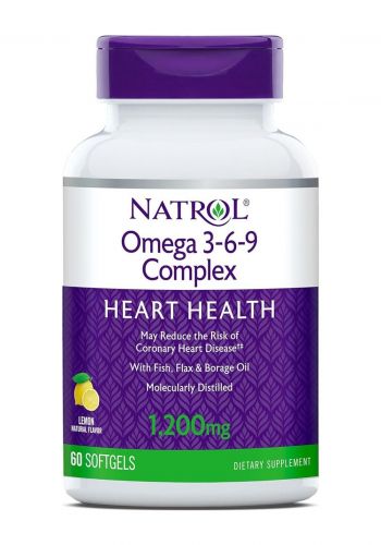 كبسولات جل اوميجا 3-6-9 عدد 60 كبسولة من ناترول Natrol Omega 3-6-9 Complex Heart Health1
