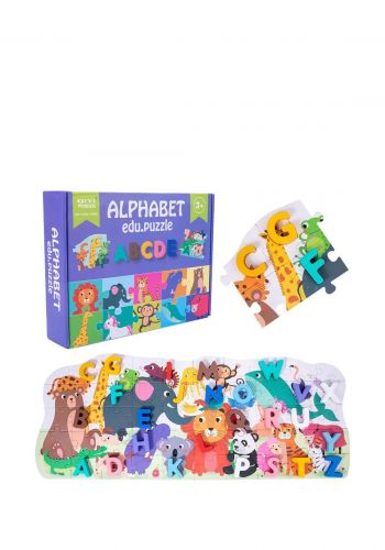 لعبة بزل  خشبية لتعليم الحروف للاطفال Wooden 3D Alphabet Animal Puzzle