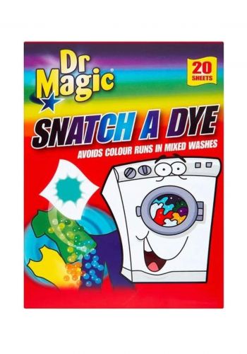 مناديل غسيل مبللة 20 قطعة من دكتور ماجيك Dr. Magic Snatch A Dye Color Catcher 20S