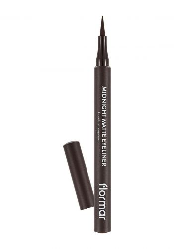 قلم تحديد العيون مطفي بني اللون 1 مل درجة 002 من فلورمار Flormar Midnight Matte Eyeliner - Brown