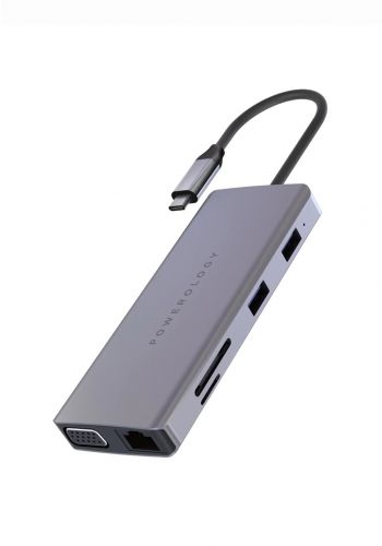 تحويلة  Powerology 11 in 1 USB-C Hub Charge & Sync Aluminum