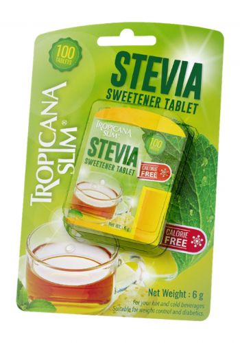 محلي ستيفيا 100 قرص من تروبيكانا سلم Tropicana Slim Stevia Sweetener Tablets 