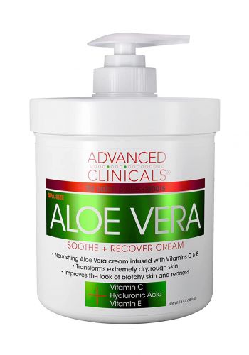 كريم الالوفيرا مرطب ومهدئ للبشرة الجافة 454 غرام من أدفانسد كلينيكال Advanced Clinicals Aloe Vera