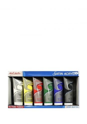 سيت ألوان أكريلك 6 الوان × 75 مل من مونت مارت Mont Marte PMSS0001 Satin Acrylic Primary Set