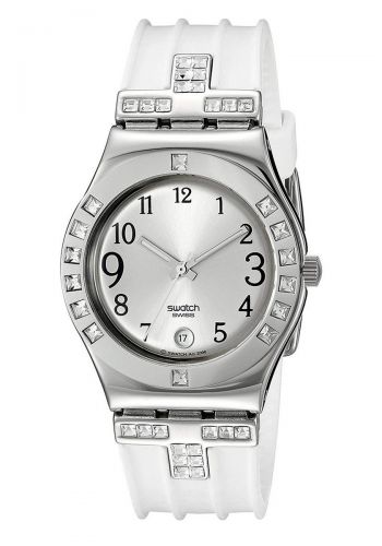 ساعة نسائية بيضاء اللون من سواج Swatch YLS430 Women's Watch