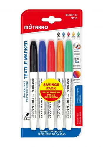 قلم تحديد ماركر ثابت 5 قطع  من موتارو Motarro mc007-13  Textile Marker
