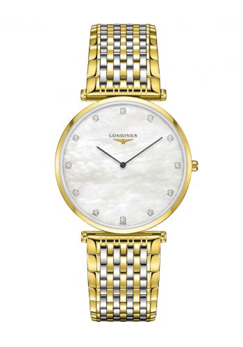 ساعة يد نسائية باللون الفضي والذهبي من لونجين Longines (L47662877) Women's Watch 