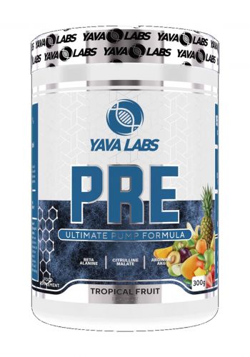 Yava Labs PRE Tropical Fruit Food Supplement مكمل غذائي بنكهة فواكة التروبيكال 300 غرام من يافا لابس