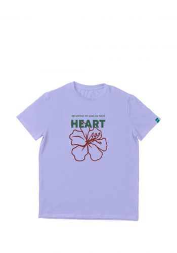 تيشيرت نسائي بنفسجي اللون بطبعة HEART من بيتا  Beta T-Shirt

