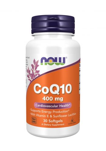 مكمل غذائي 30 كبسولة من ناو Now CoQ10 400 mg Soft Gels Dietary Supplement