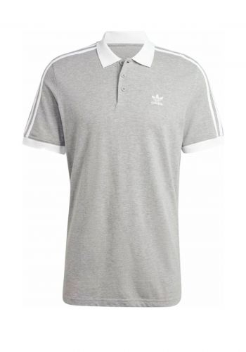 تيشيرت رجالي رصاصي اللون من اديداس Adidas Adicolor Classics 3-Stripes Polo Shirt