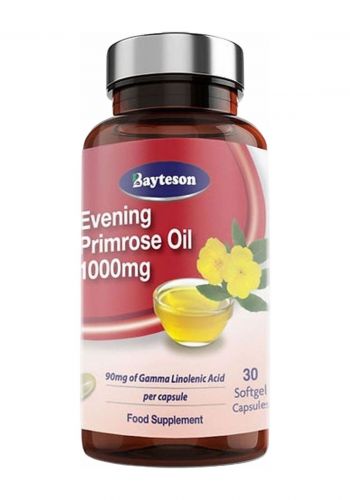 زيت زهرة الربيع المسائية 30 حبة هلامية من بايتيسون Bayteson 1,000mg Evening Primrose Oil 