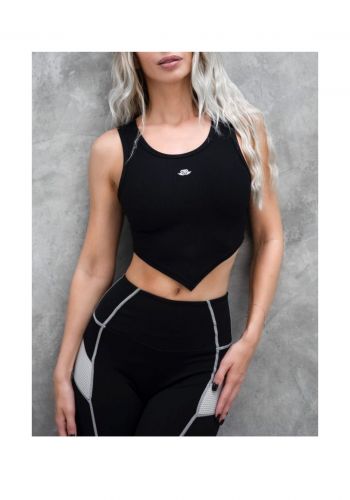 توب رياضي نسائي بدون اكمام اسود اللون من بدي انجنيرز Body Engineers Udiya Tank Top