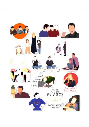 مجموعة ملصقات بشكل شخصيات مسلسل فريندز friends series stickers collection