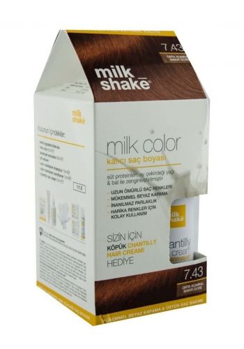 Milkshake Hair Color 7.43  + Care Foam 50 ml صبغة شعر 50 مل من ميلك شيك