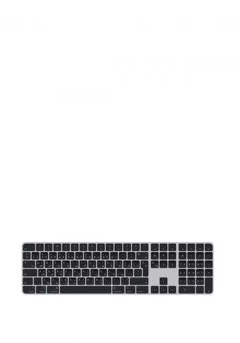 كيبورد لاسلكي يدعم اللغة العربية من ابل Apple Magic Keyboard With Touch ID And Numeric Keypad For Mac Computers With Apple Silicon - Arabic BLACK