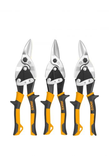 مجموعة مقص ( بليت ) وسط 3 قطع من انجيكو  Ingco HTSNK0110 aviation snip