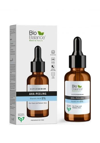 سيروم بحمض الجليكوليك لتقشير البشرة  لجميع انواع البشرة 30 مل من بايو بلانس Bio Balance Superserum Aha-Peeling Glycolic Acid 8%