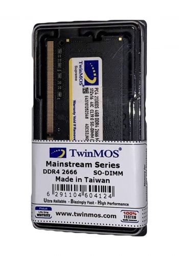Twinmos 2666 DDR4 4GB RAM LAP - Black رام لابتوب