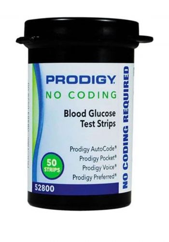 شريط قياس السكر بالدم  50 شريط من بروديجي  Prodigy No Coding Blood Glucose Test Strips