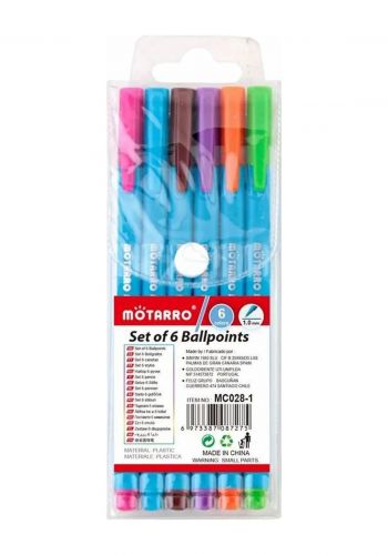 سيت اقلام ملونة 15 سم 6 قطع من موتارو Motarro  MC028-1  Ballpoint Pen