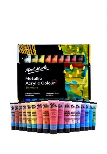   سيت ألوان أكريلك 36 لون × 36 مل من مونت مارت  Mont Marte PMMT3636 Metallic Acrylic Paint Set
