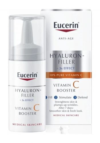 سيروم مضاد للشيخوخة مع 10% من فيتامين سي النقي والفوري 8 مل من يوسرين Eucerin Hyaluron Filler 3x Effect 10% Pure Vitamin C Booster Serum