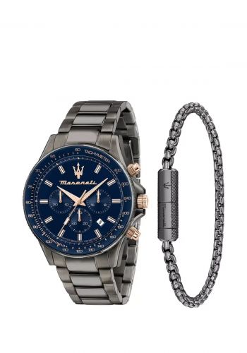 ساعة رجالية مزدوجة 45 ملم من مازيراتي Maserati R8873640020 Sfida Watch