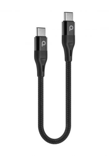 Porodo PD-CCBR025-BK Braided USB-C to USB-C Cable 0.25M 60W - Black كابل من بورودو