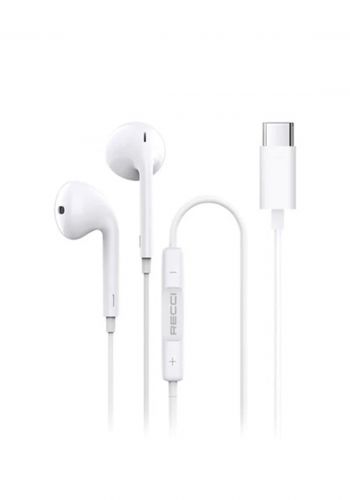 Recci REP-L27 Wired Earphone  - White سماعة أذن سلكية