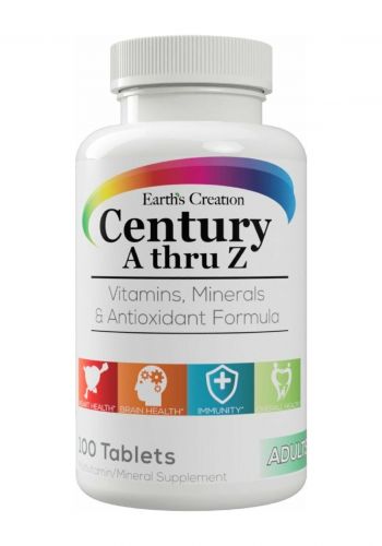 مكمل غذائي متعدد الفيتامينات والمعادن 100 قرص من ايرثس كريشن Earth's Creation Century A thru Z Multi Vitamins Minerals