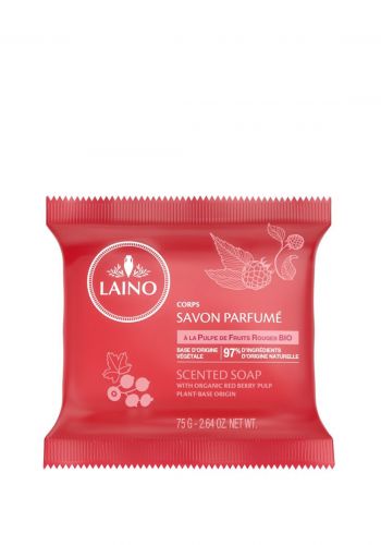 صابون صلب برائحة التوت الأحمر 75 غرام  من لاينو Laino Scented soap with organic red berry