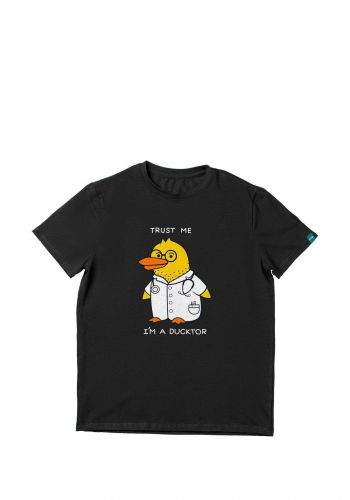  تيشيرت لكلا الجنسين اسود اللون بطبعة Trust Me I'm A DUCKTOR من بيتا  Beta T-Shirt 