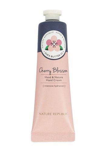 كريم مرطب لليدين بخلاصة زهرة الكرز لجميع انواع البشرة 30 مل من نيجر ريببلك Nature Republic Cherry Blossom Hand Cream 