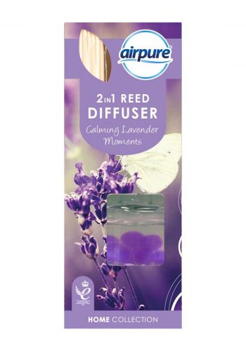معطر جو مع اعواد برائحة اللافندر 30 مل من ايربيور Air Pure Reed & Bead 2 in 1 Diffuser - Calming Lavender Moments