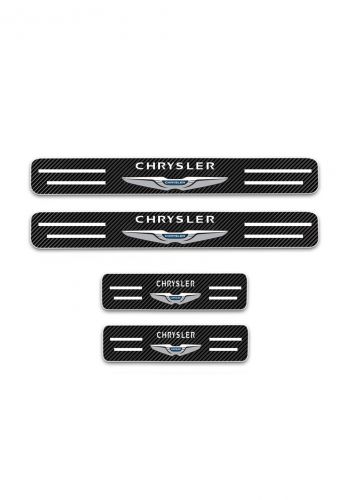دواسة ترحيب لعتبة باب غطاء السيارة بطبعة كرايسلر  Chrysler 4pcs car carbon fiber door sill strip