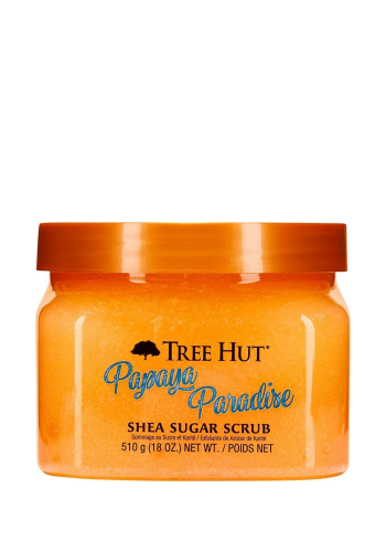مقشر جسم بالسكر والشيا  بخلاصة البابايا 510 غم من تري هات Tree Hut Papaya Paradise Shea Sugar Scrub