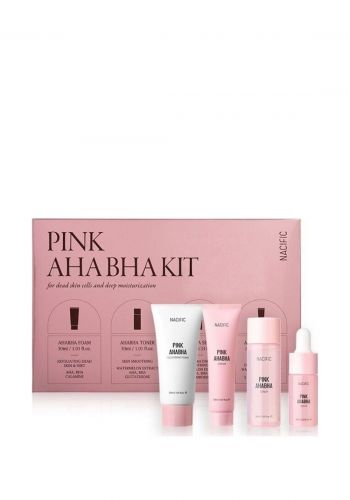 مجموعة التقشير الوردية للبشرة 4 قطع من ناسفك Nacific Pink AHA BHA Kit