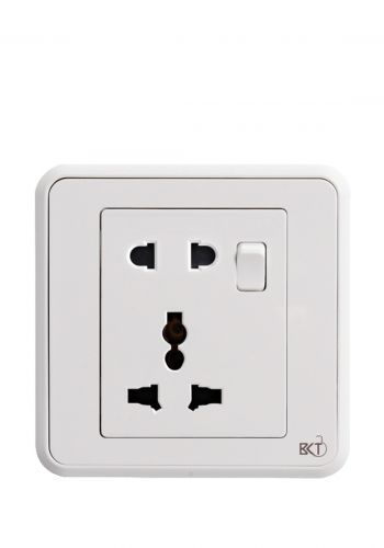 مقبس كهربائي مزدوج -سويج بلك من بي ال تي 
BLT- 2pin & 3pin universal socket with switch, no neon