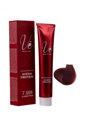 صبغة شعر مع اوكسجين لون احمر كرزي رقم  ( 7.666 ) من في Ve Hair Color 7.666 Cherry Red