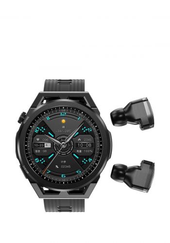 ساعة يد ذكية مع سماعات اذن لاسلكية مدمجة T8-WA-MC-01-LB 2-in-1 Smartwatch with Earbuds 