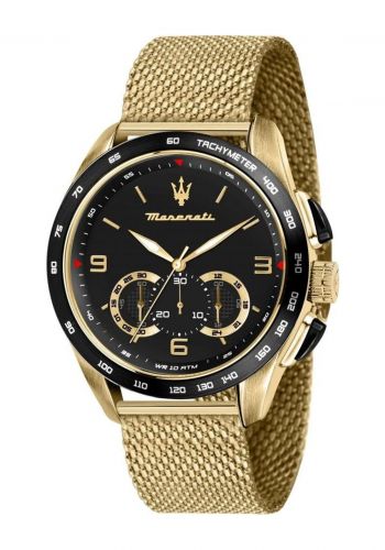 ساعة رجالية 45 ملم من مازيراتي Maserati R8873612010 Traguardo Analog Display Quartz Gold Watch 