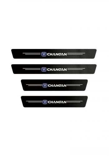 دواسة ترحيب لعتبة باب غطاء السيارة بطبعة شانجن Changan 4pcs car carbon fiber door sill strip