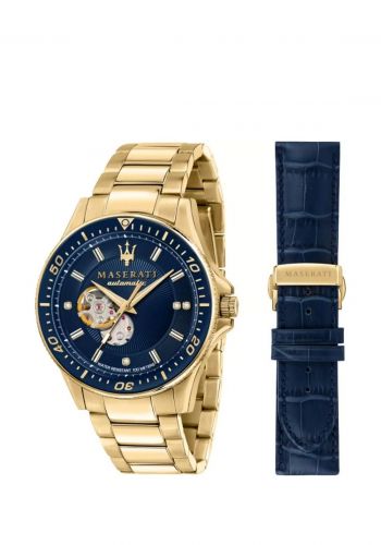 ساعة رجالية مزدوجة الحزام 44 ملم من مازيراتي  Maserati R8823140004 Sfida Diamonds Edition Men's Watch