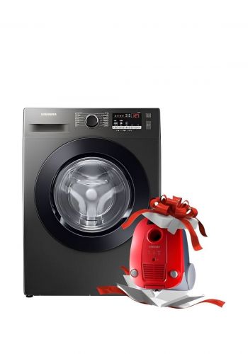 غسالة تحميل امامي 8 كغم مع هدية مكنسة 3 لتر 2000 واط من سامسونج Samsung WW80T4040CX/RQ Front Loading Washing Machine with Bagged Vacuum Cleaner