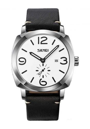 ساعة رجالية باللون الاسود بسير جلد من سكمي Skmei Men Watch