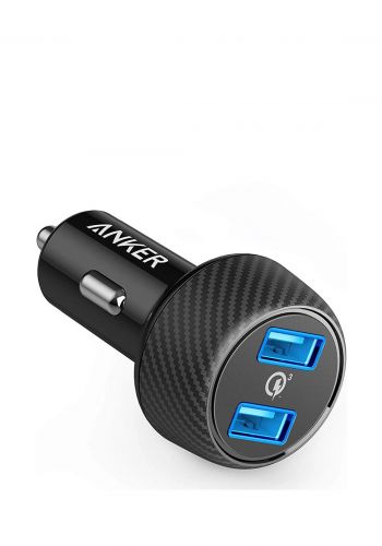 Anker A2228H11 PowerDrive Speed 2USB Quick Car Charger - Black شاحن موبايل للسيارة من انكر ( 4746 ) 