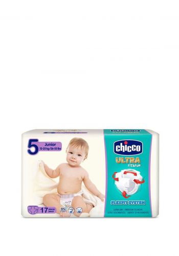 حفاضات اطفال 17 قطعة رقم 5  من جيكو  Chicco Diapers Junior Ultra No.5  -17Pcs 12-25 kg